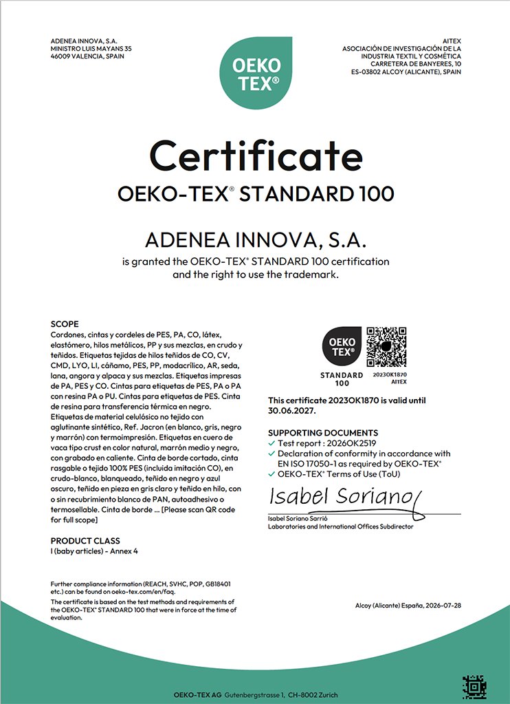 Certificado Oeko-Tex